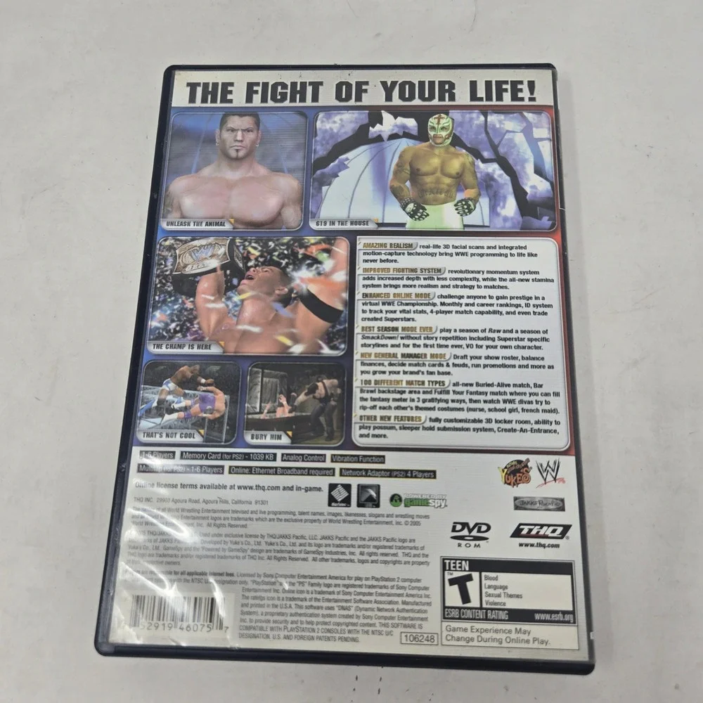 WWE SmackDown vs Raw 2006 Sony PlayStation 2 PS2 Game Complete CIB John Cena